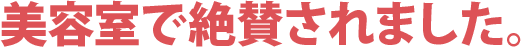 美容室で絶賛されました。
